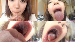 【舌フェチ唾フェチ】水城奈緒のエロ長い舌・唾・口の臭い堪能コース1