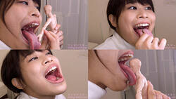 With premium version! Nako Shiori&#39;s maniac mouth observation and mouth fetish play! [Mouth fetish] [Swallowing]